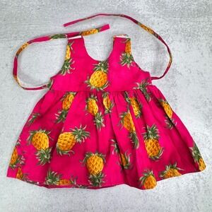 Hawaii Station Baby Girl Dress Pink Pineapple Made in Hawaii Summer Outfit